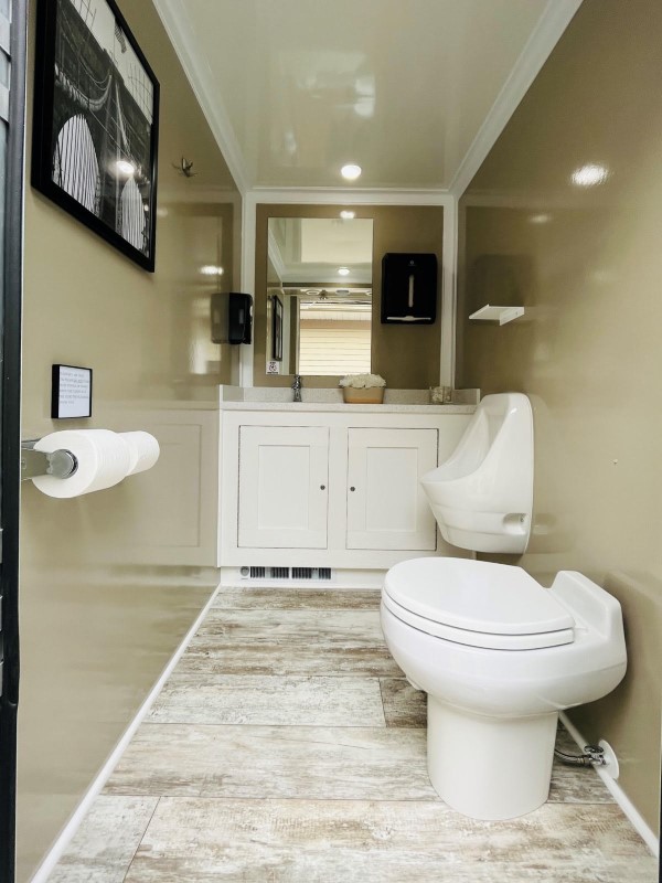 Restroom trailer interior